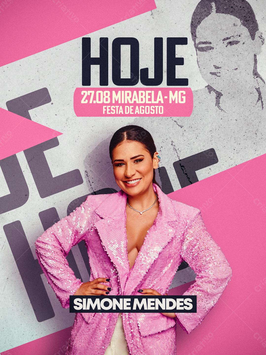 Flyer Festa de Agosto Simone Mendes PSD Editável