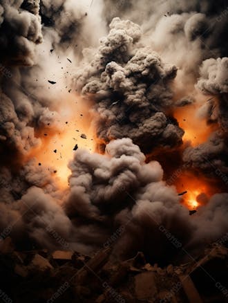 Imagem de fundo, explosão de fumaça escura e poeira 18