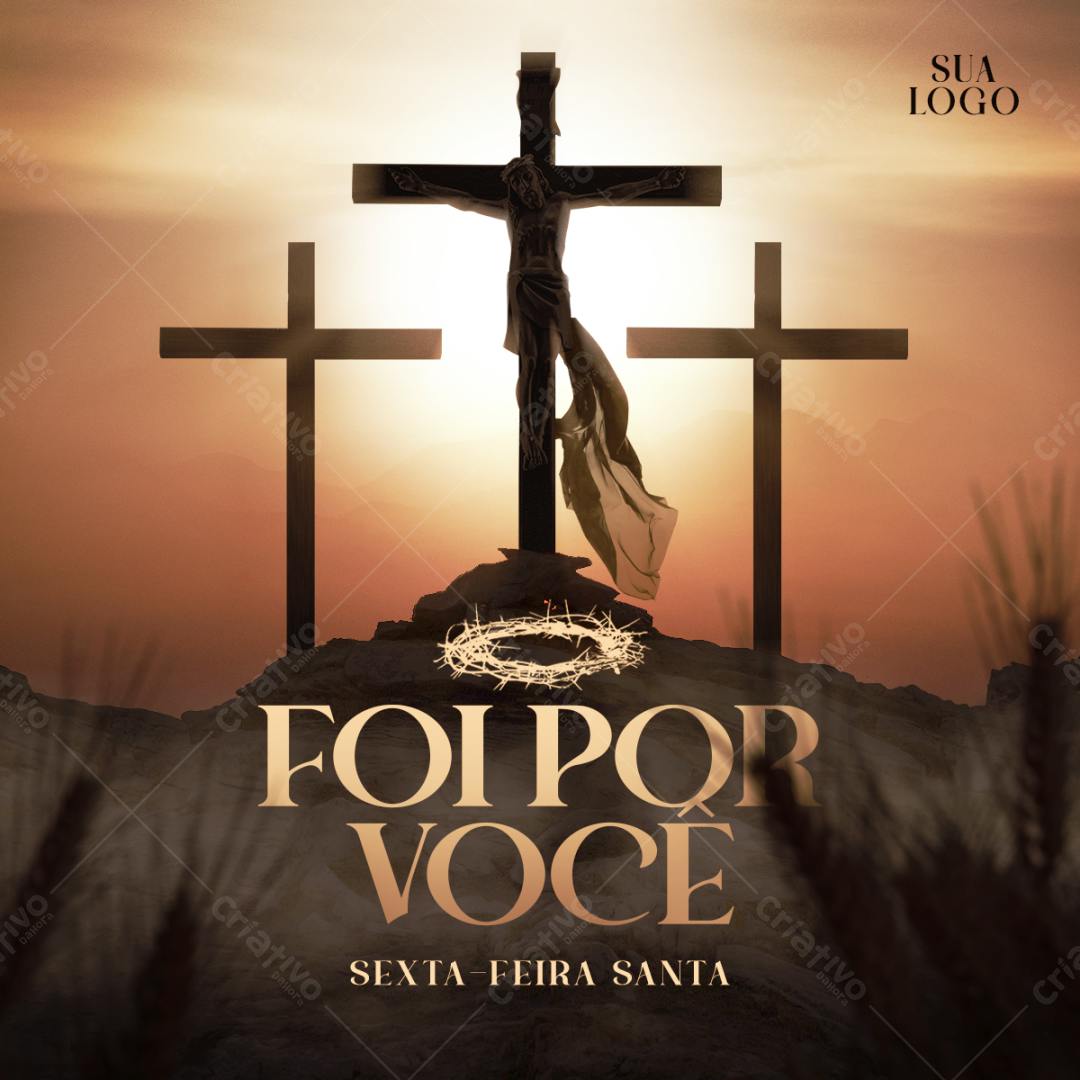 Flyer para Sexta-Feira Santa PSD Editável