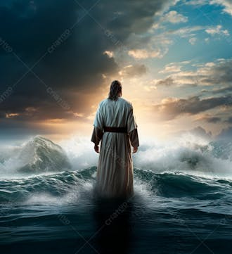 Imagem de jesus cristo entrando no oceano 17