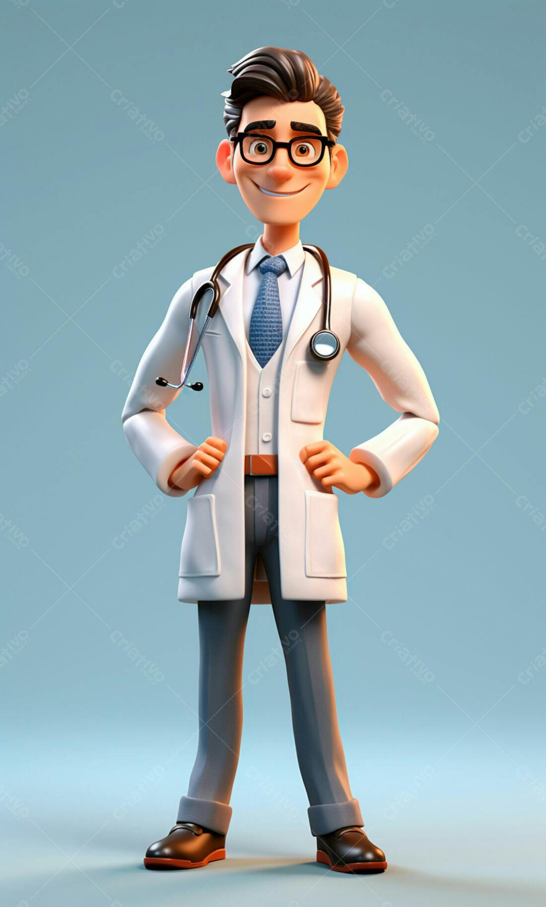 Médico desenho animado sorrindo