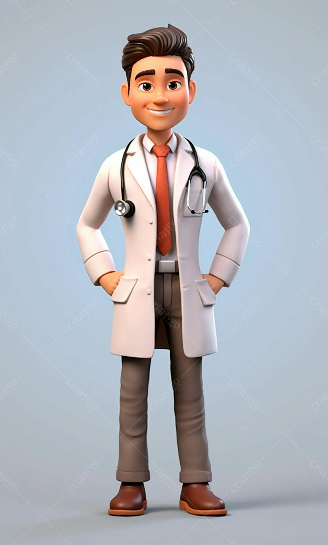 Médico desenho animado sorrindo