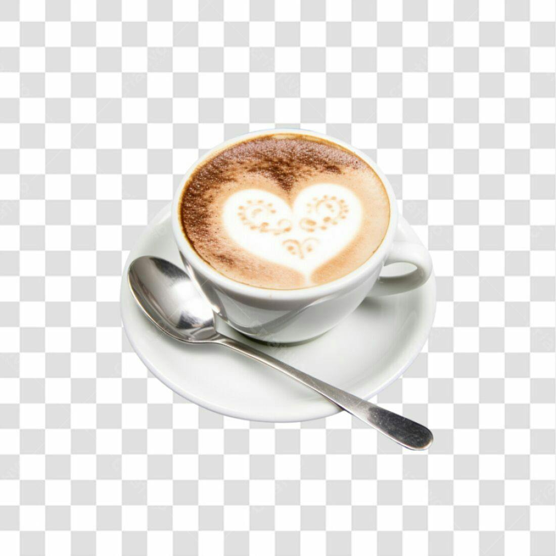 Icone Café Cappuccino com Arte PNG com fundo transparente