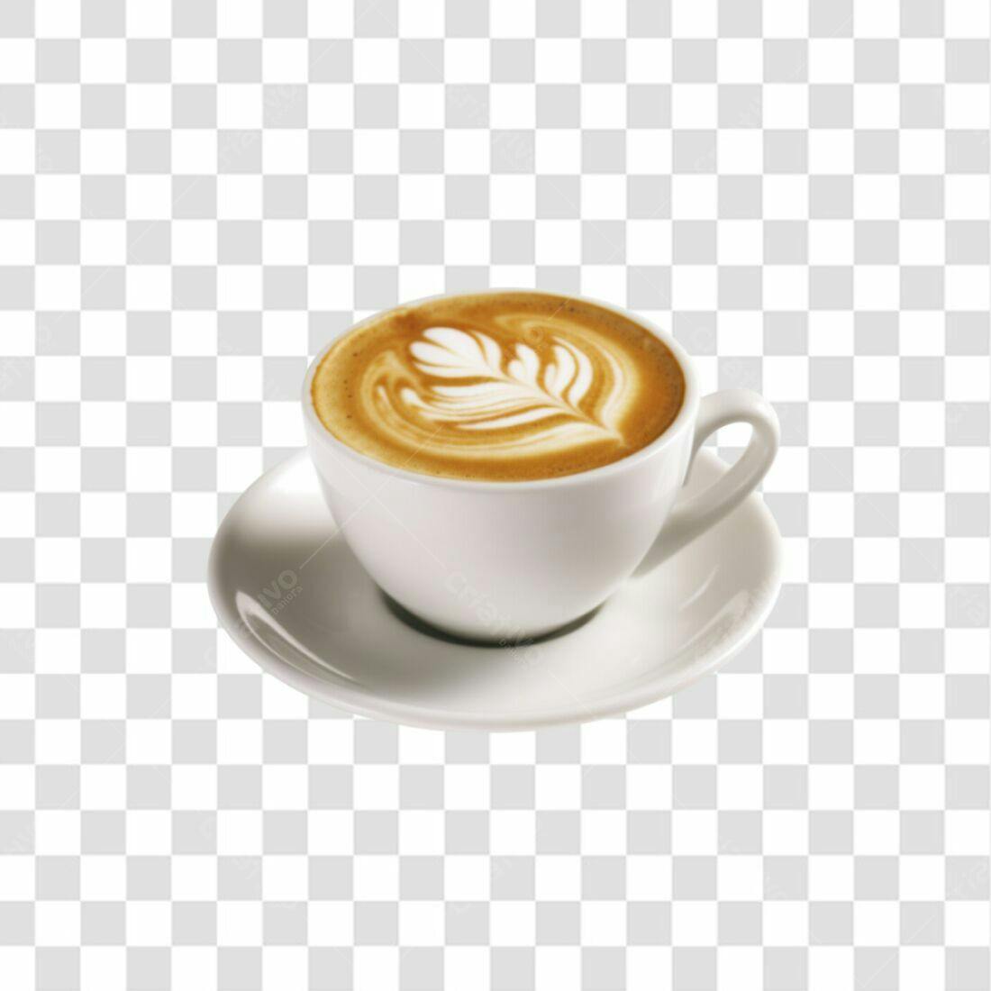 Icone Café com Arte Latte PNG com fundo transparente