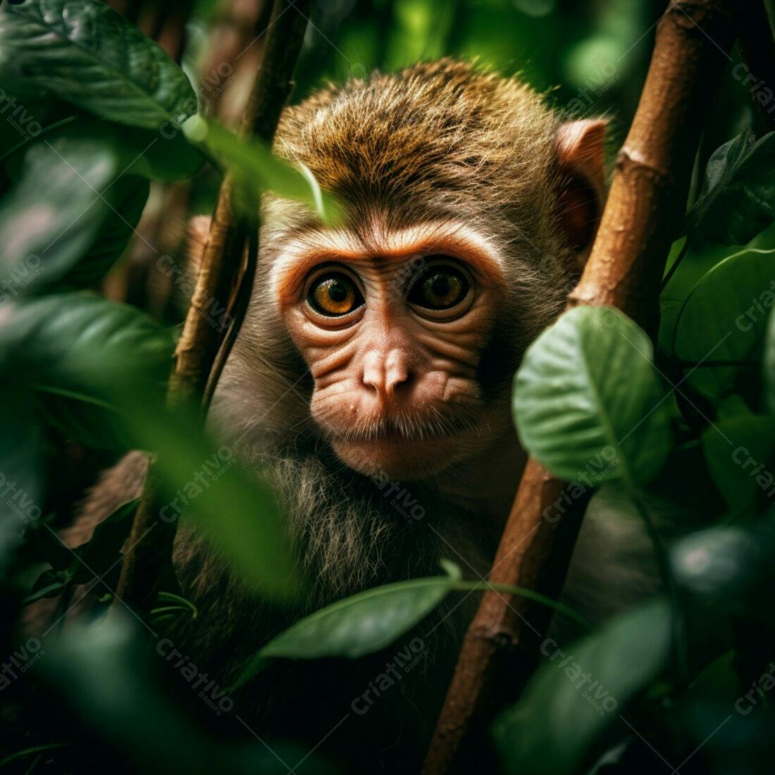 Macaco jovem na floresta tropical