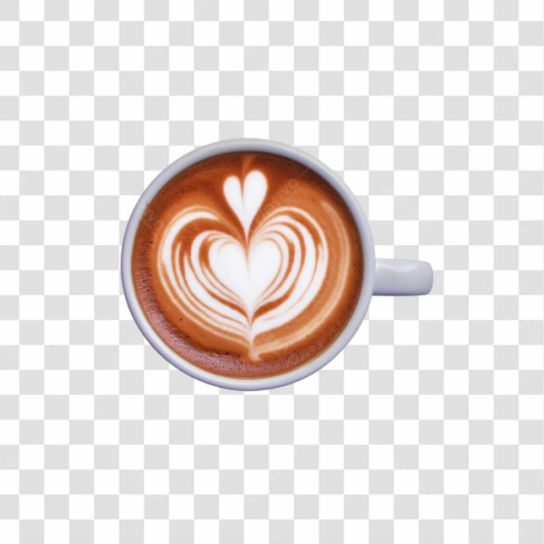 Icone Café com Arte Latte PNG com fundo transparente