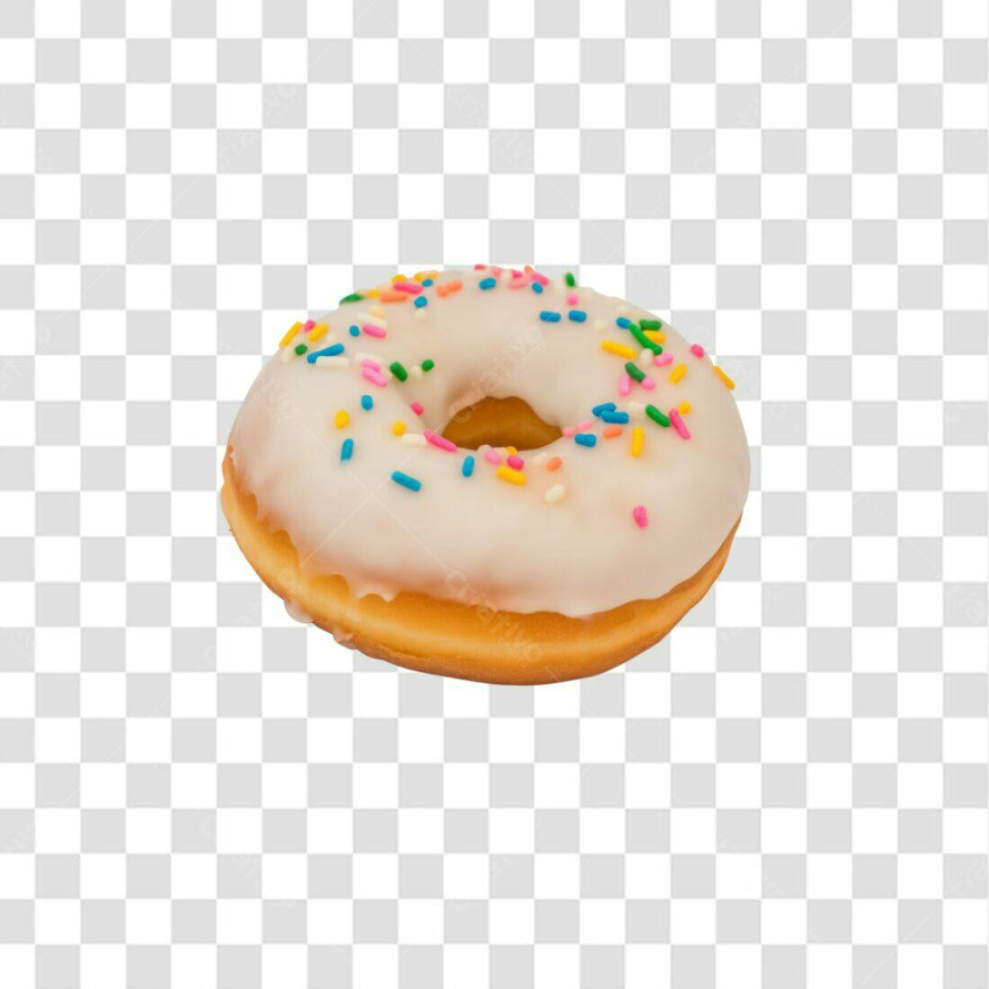 Icone Donut confeitos coloridos PNG com fundo transparente