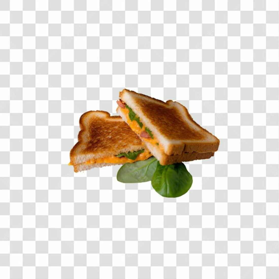 Imagem PNG de Sanduíche Grelhado com Queijo e Espinafre com fundo transparente