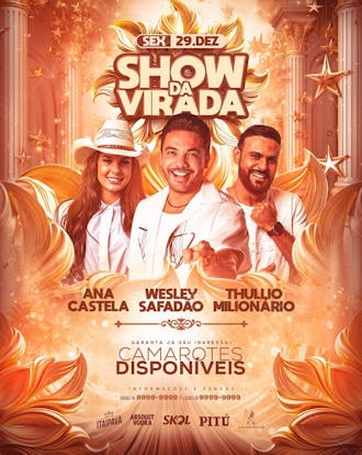 Social media flyer feed show da virada