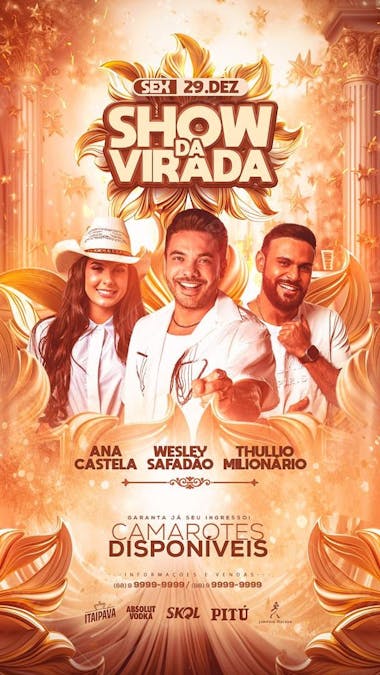 Social media flyer story show da virada