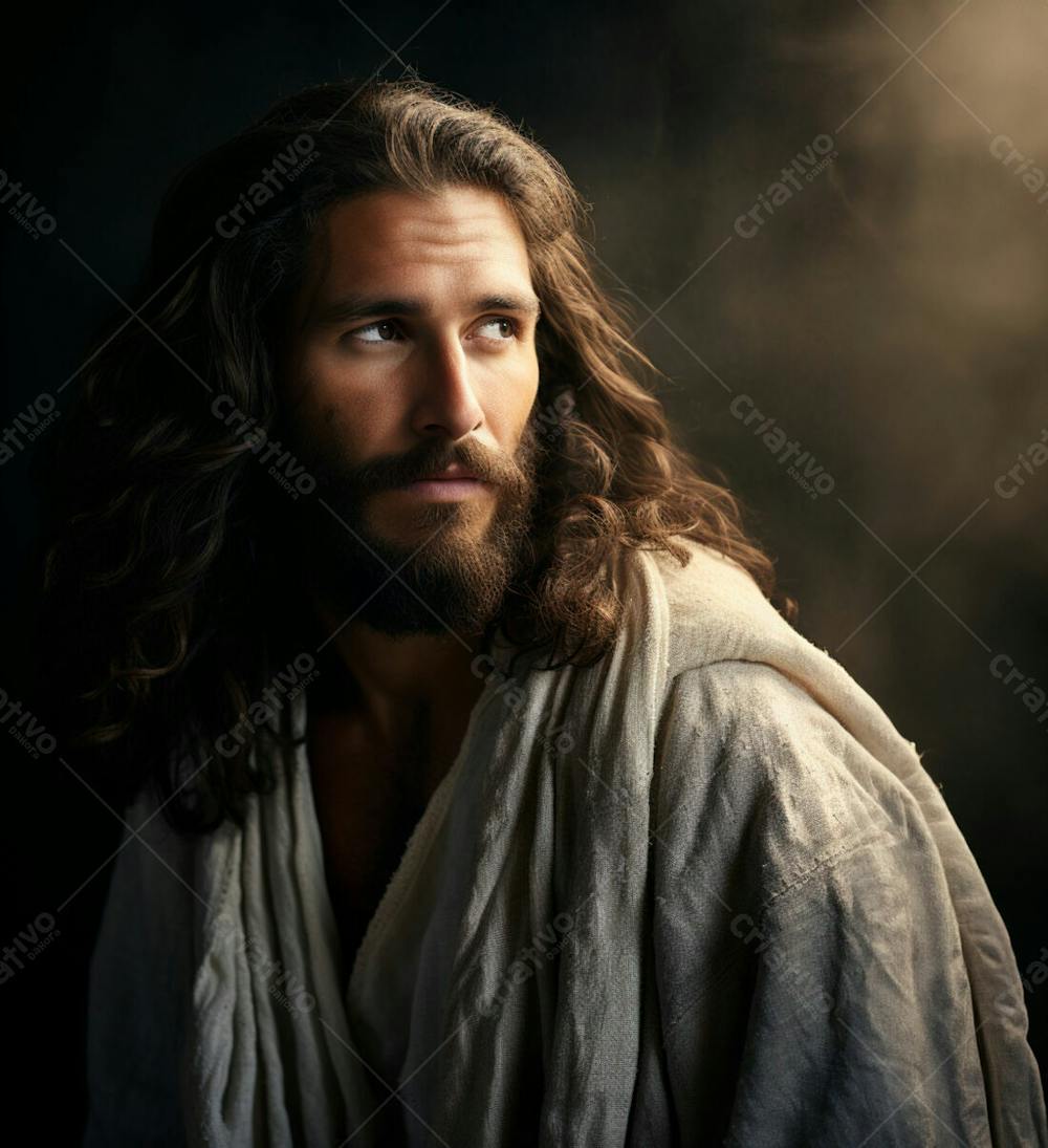 Jesus Cristo Em Um Cenário Histórico, Com Manto Tradicional, Cercado Por Arquitetura Antiga 1