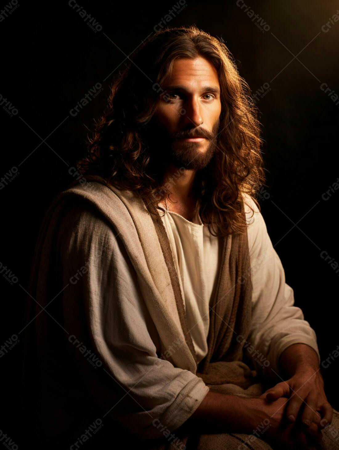 Jesus Cristo retrato iluminação dramática