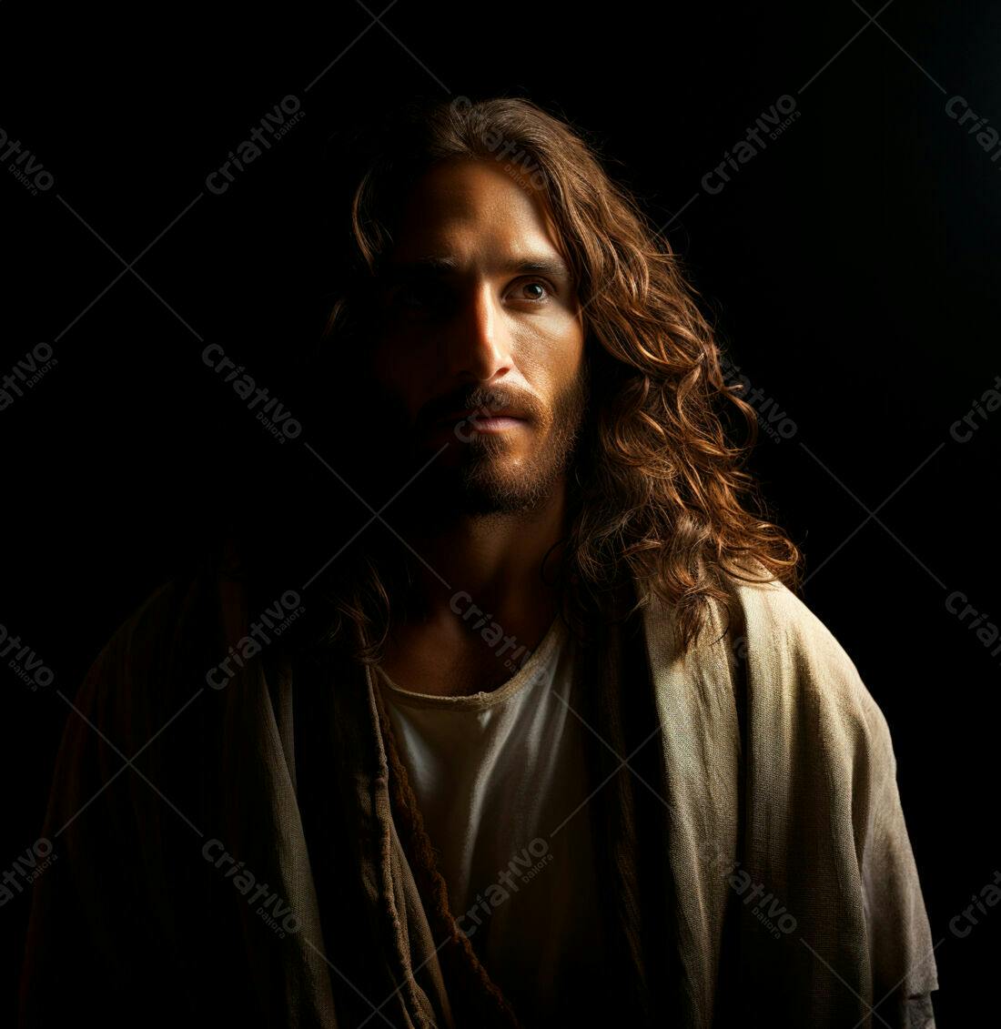 Retrato de Jesus Cristo fundo escuro