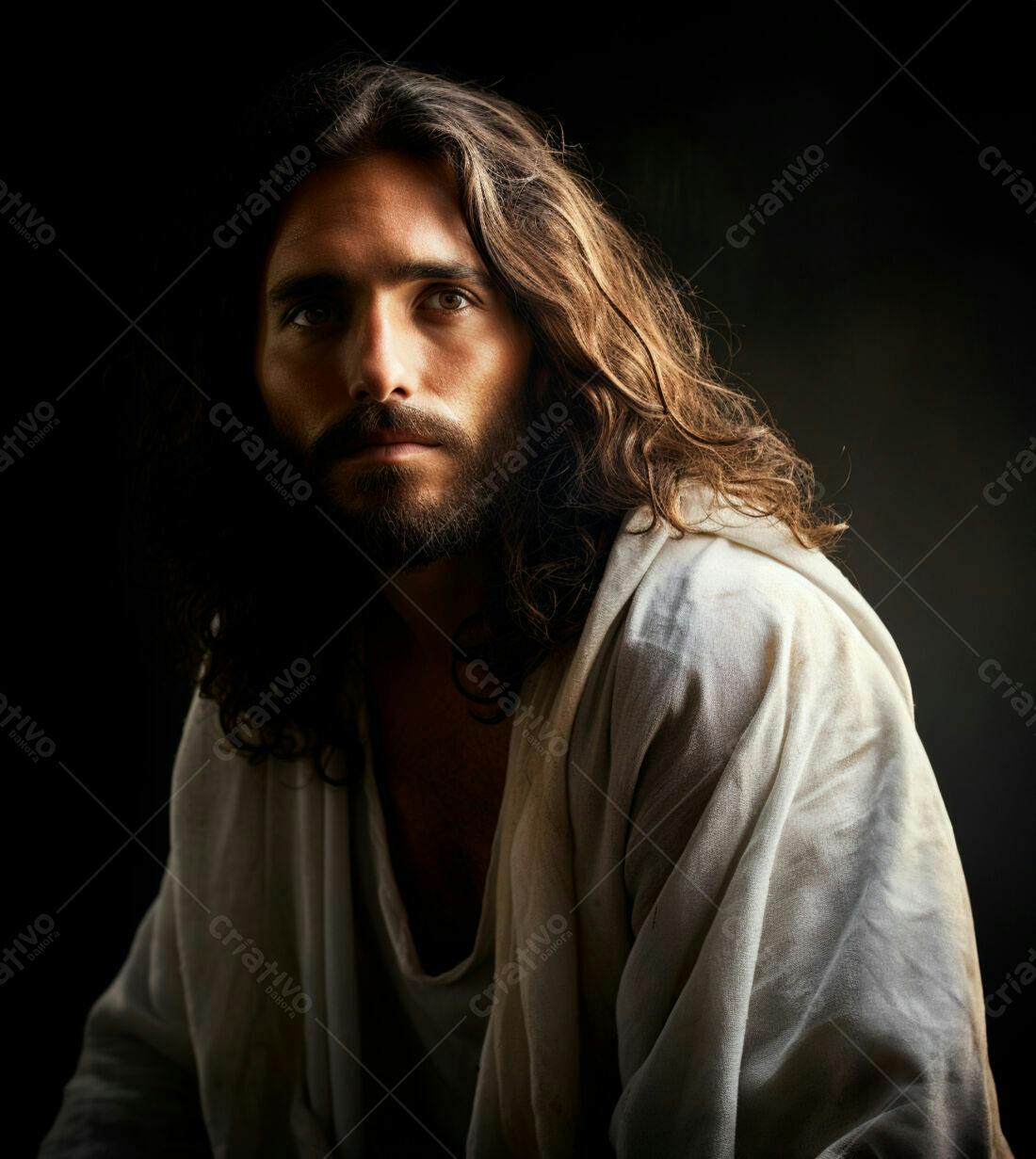 Jesus Cristo retrato iluminação dramática