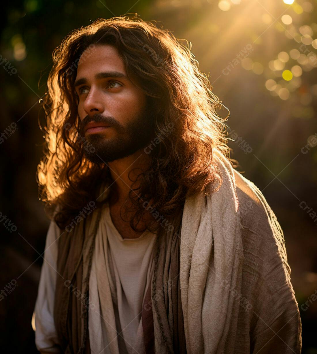 Jesus Cristo contemplativo ao entardecer