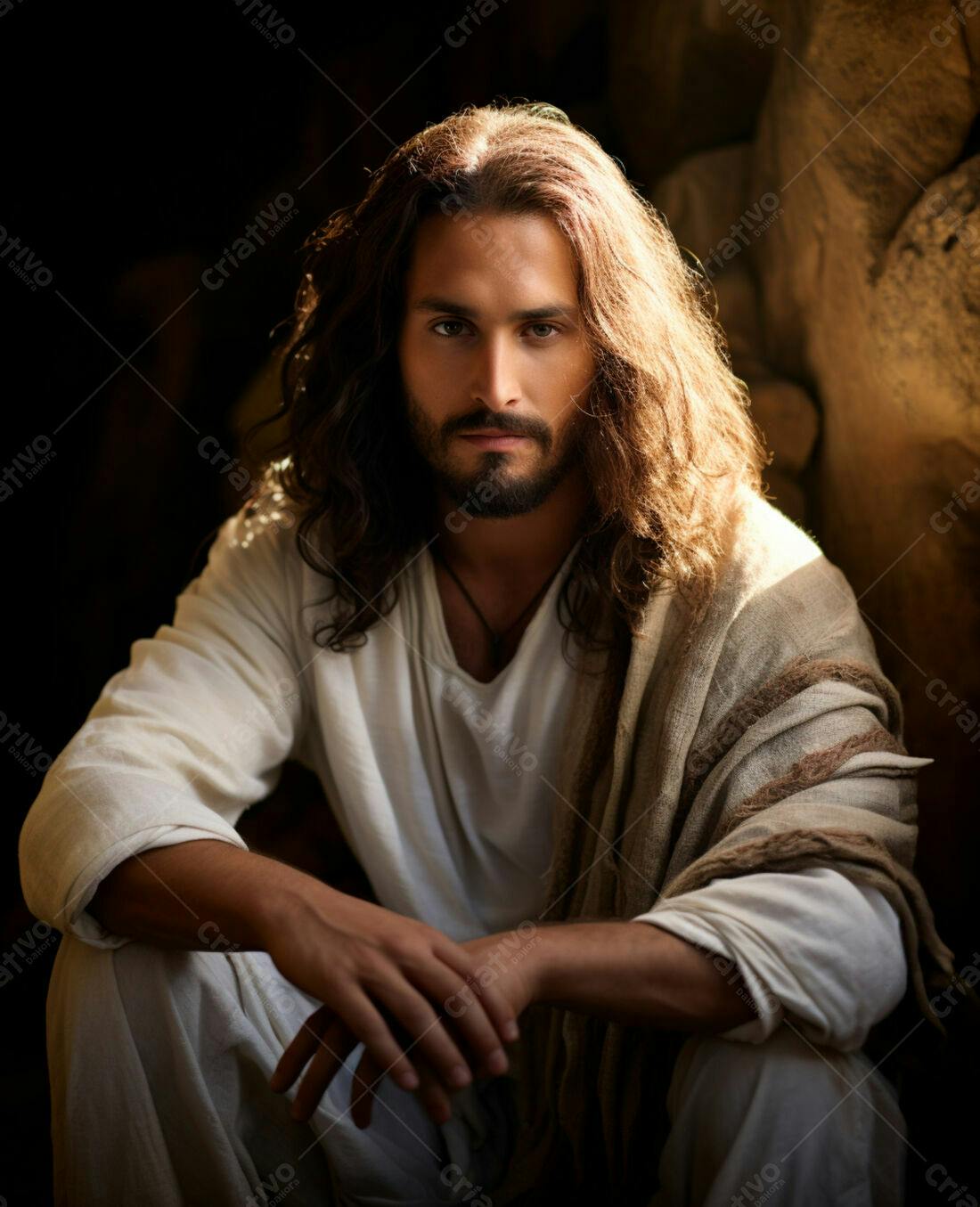 Jesus Cristo retrato tons terrosos