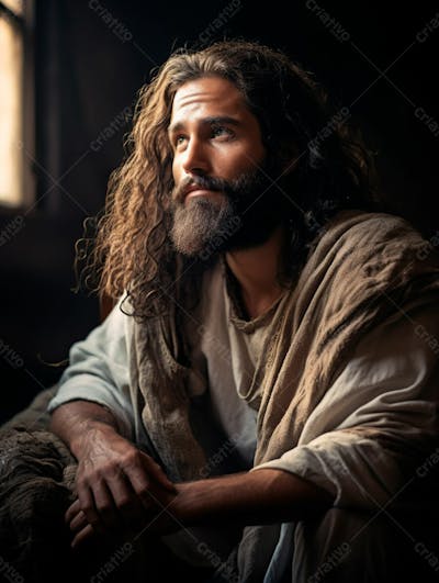 Jesus Cristo Em Um Cenário Histórico, Com Manto Tradicional, Cercado Por Arquitetura Antiga 19