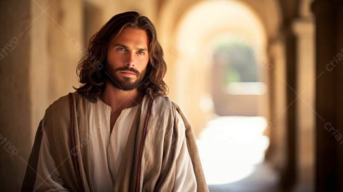 Jesus Cristo retrato em corredor antigo