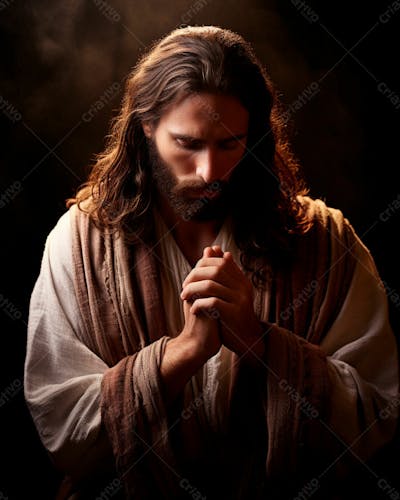 Jesus Cristo orando a deus na missa igreja gospel