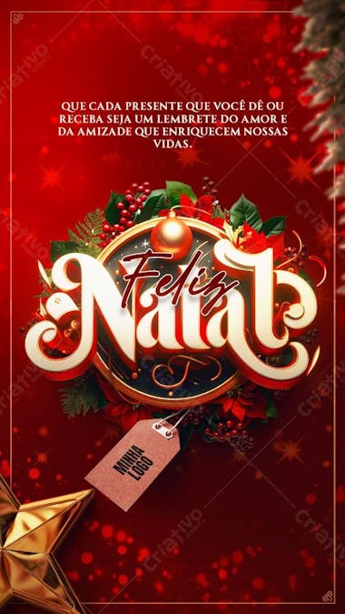 Social media story feliz natal cada presente