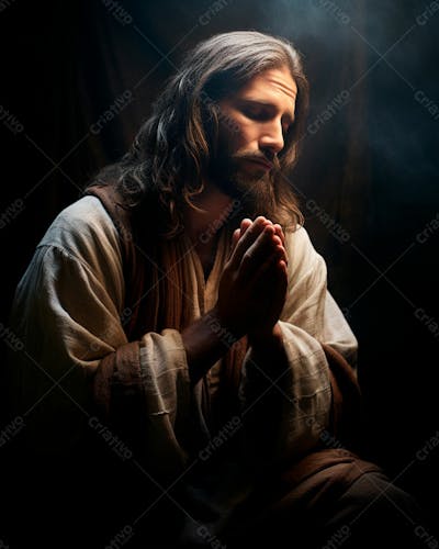 Jesus Cristo orando Em Um Cenário Histórico na missa igreja gospel