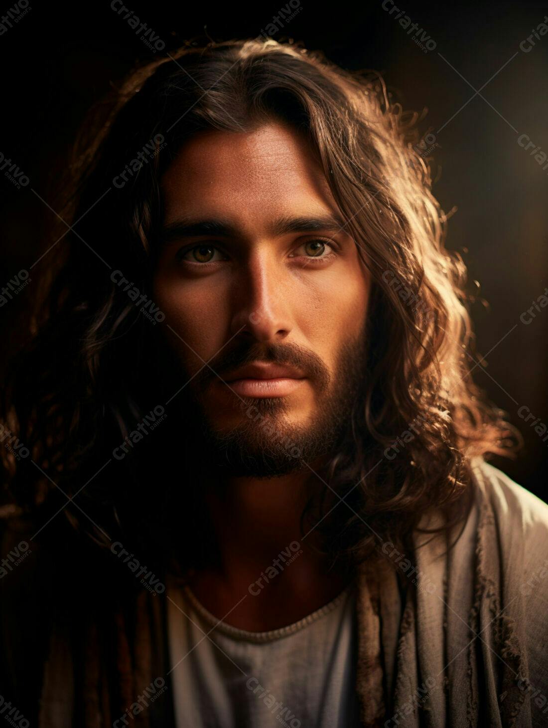 Retrato Jesus Cristo tons marrons
