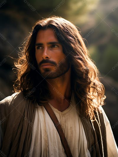 Jesus Cristo Em Um Cenário Histórico, Com Manto Tradicional, Cercado Por Arquitetura Antiga 63