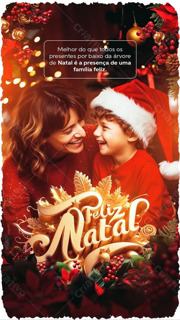 Postagem Natalina Família Feliz PSD Editável