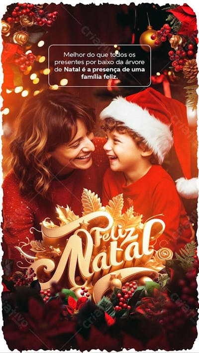 Social Media Story Feliz Natal Família Feliz 