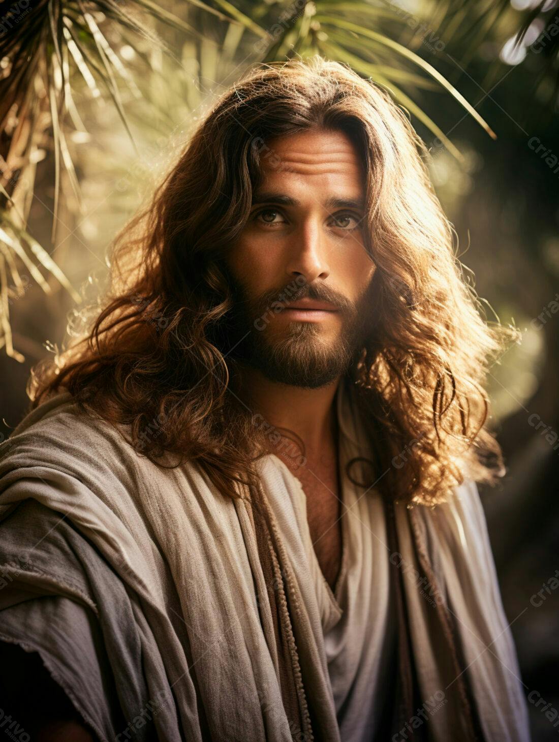 Jesus Cristo retrato fundo natureza