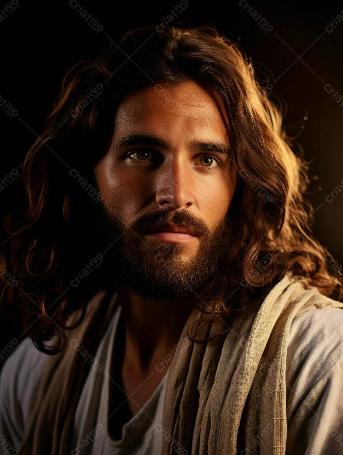 Jesus Cristo retrato iluminação dramática