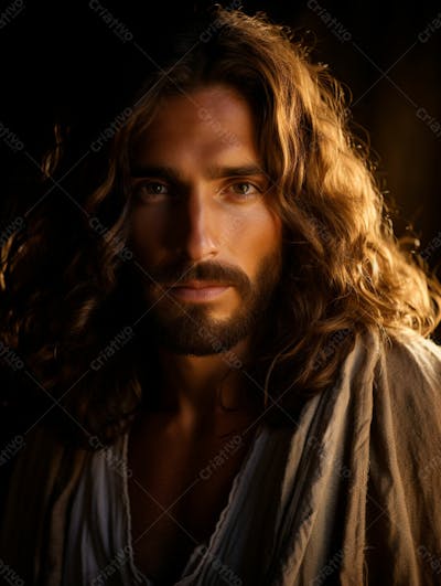Jesus Cristo Em Um Cenário Histórico, Com Manto Tradicional, Cercado Por Arquitetura Antiga 79