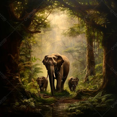Um Elefante Majestosamente Em Uma Floresta 10