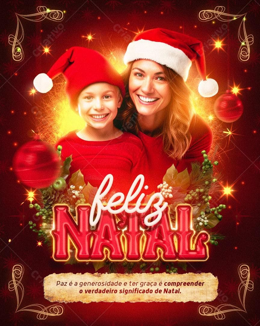 Flyer Natalino Família PSD Editável