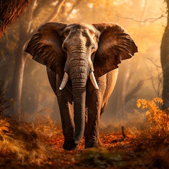 Um elefante majestosamente em uma floresta 19