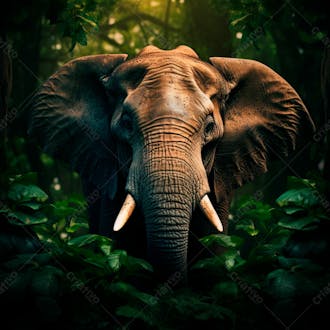 Um elefante majestosamente em uma floresta 29