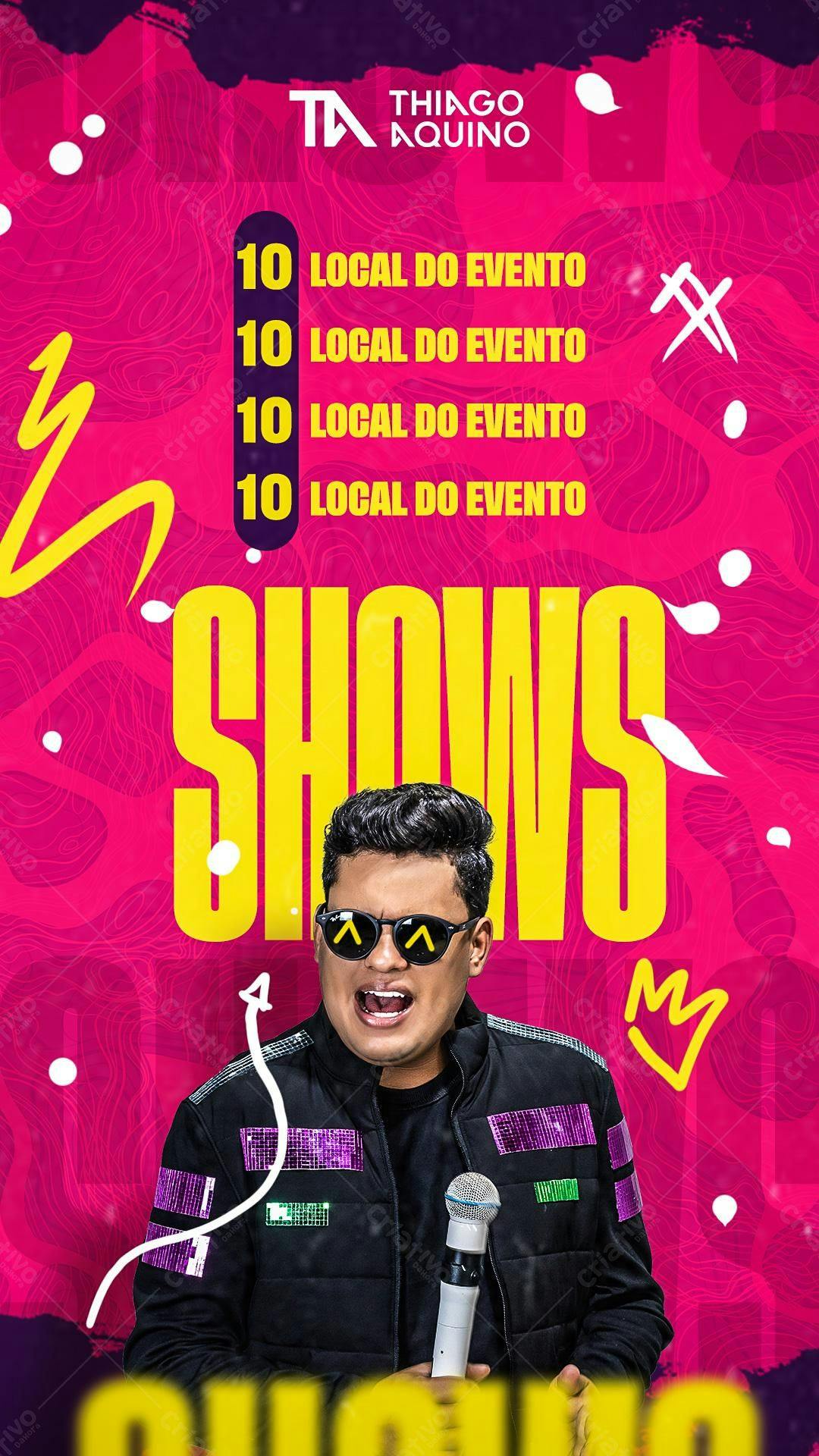 Flyer para Shows Thiago Aquino PSD Editável