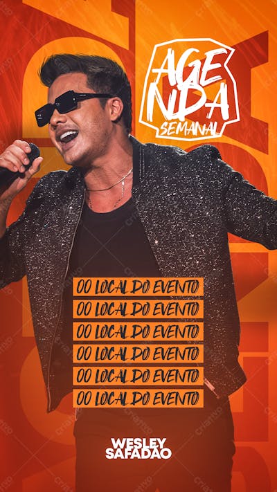 Story Agenda Wesley Safadao Flyer Social Media 
