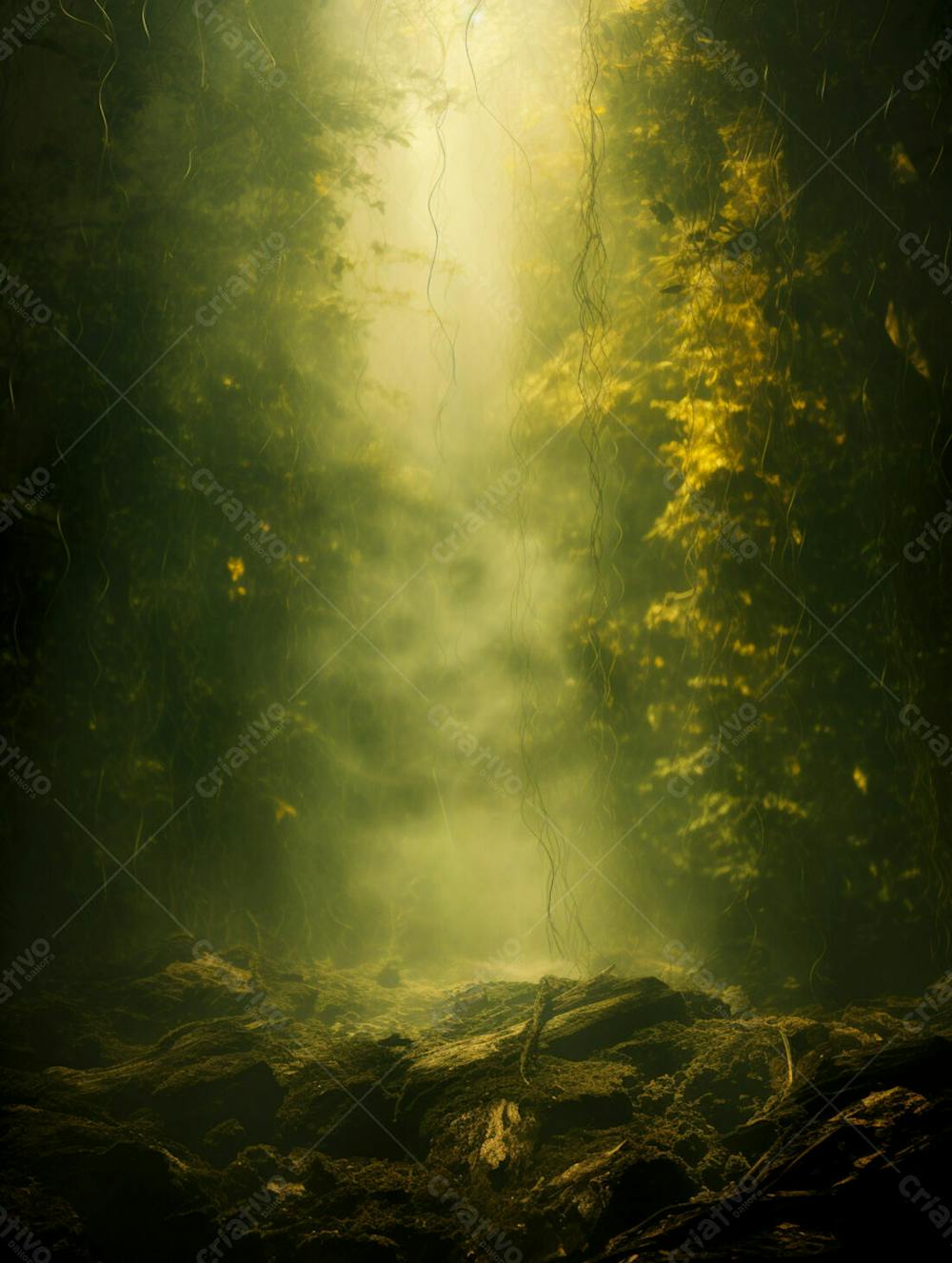 Imagem De Fundo De Densa Neblina E Fumaça Na Floresta 2