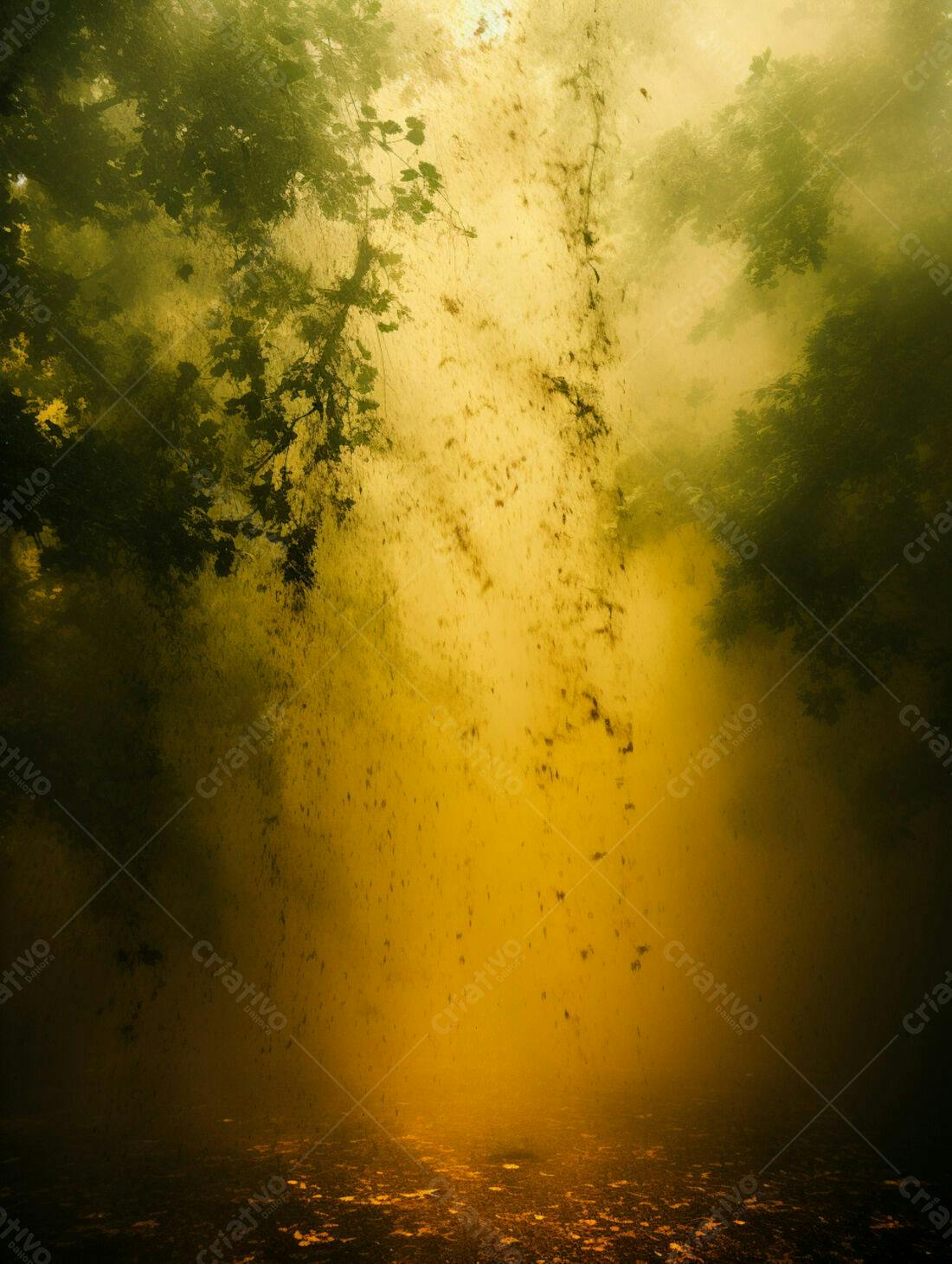 Floresta Mística Amarela e Verde