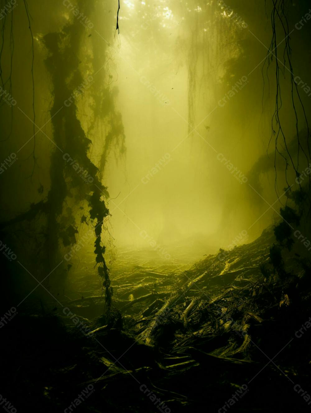 Imagem De Fundo De Densa Neblina E Fumaça Na Floresta 7