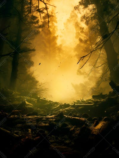 Imagem De Fundo De Densa Neblina E Fumaça Na Floresta 21