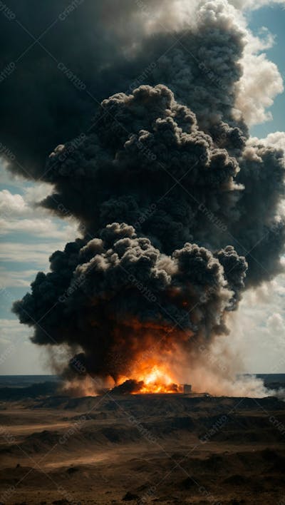 Imagem De Fundo De Uma Grande Explosão De Fumaça Em Uma Estrada 2
