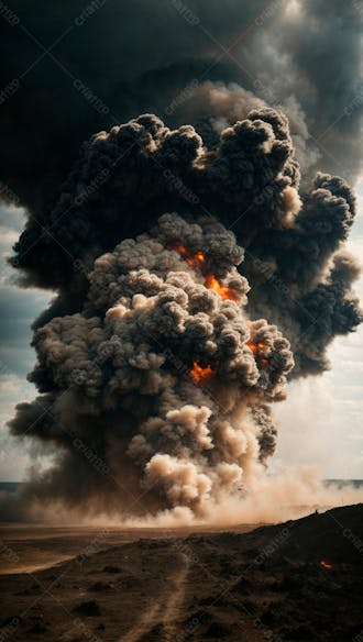 Imagem de fundo de uma grande explosão de fumaça em uma estrada 4