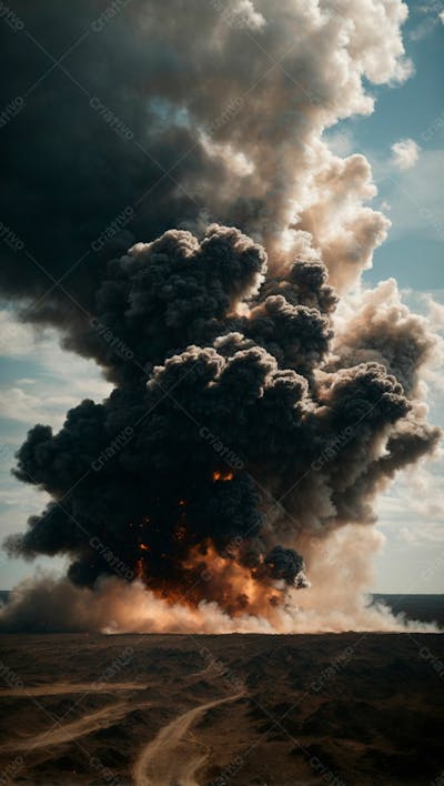 Imagem De Fundo De Uma Grande Explosão De Fumaça Em Uma Estrada 7