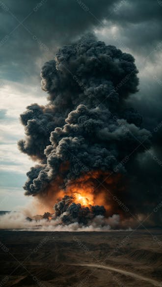 Imagem de fundo de uma grande explosão de fumaça em uma estrada 8