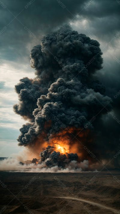 Imagem De Fundo De Uma Grande Explosão De Fumaça Em Uma Estrada 8