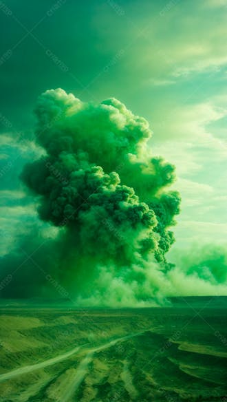 Imagem de fundo de uma grande explosão de fumaça em uma estrada 10