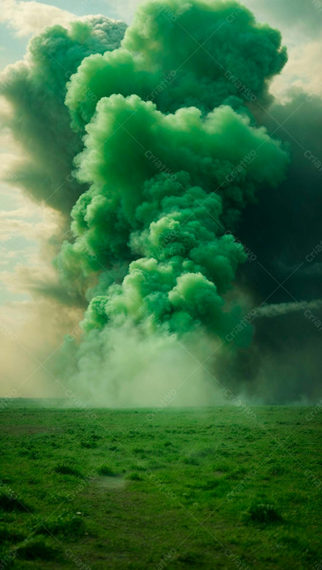 Nuvem Verde Gigante sobre Campo