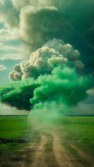 Imagem de fundo de uma grande explosão de fumaça em uma estrada 19
